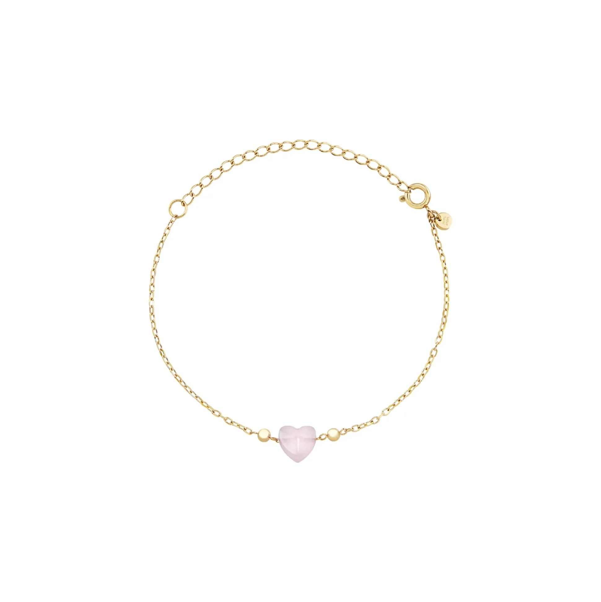 CANDY-GOLD-COLORED STEEL BRACELET WITH JADE