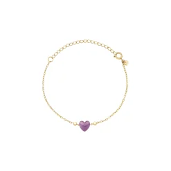 CANDY-GOLD-COLORED STEEL BRACELET WITH AMETHYST