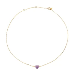 CANDY-GOLD-COLORED STEEL NECKLACE WITH AMETHYST
