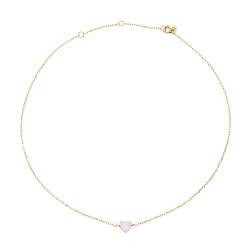 CANDY-GOLD-COLORED STEEL NECKLACE WITH JADE