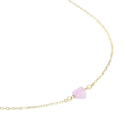 CANDY-GOLD-COLORED STEEL NECKLACE WITH JADE