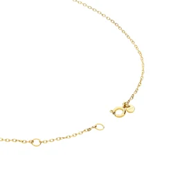 CANDY-GOLD-COLORED STEEL NECKLACE WITH AMETHYST