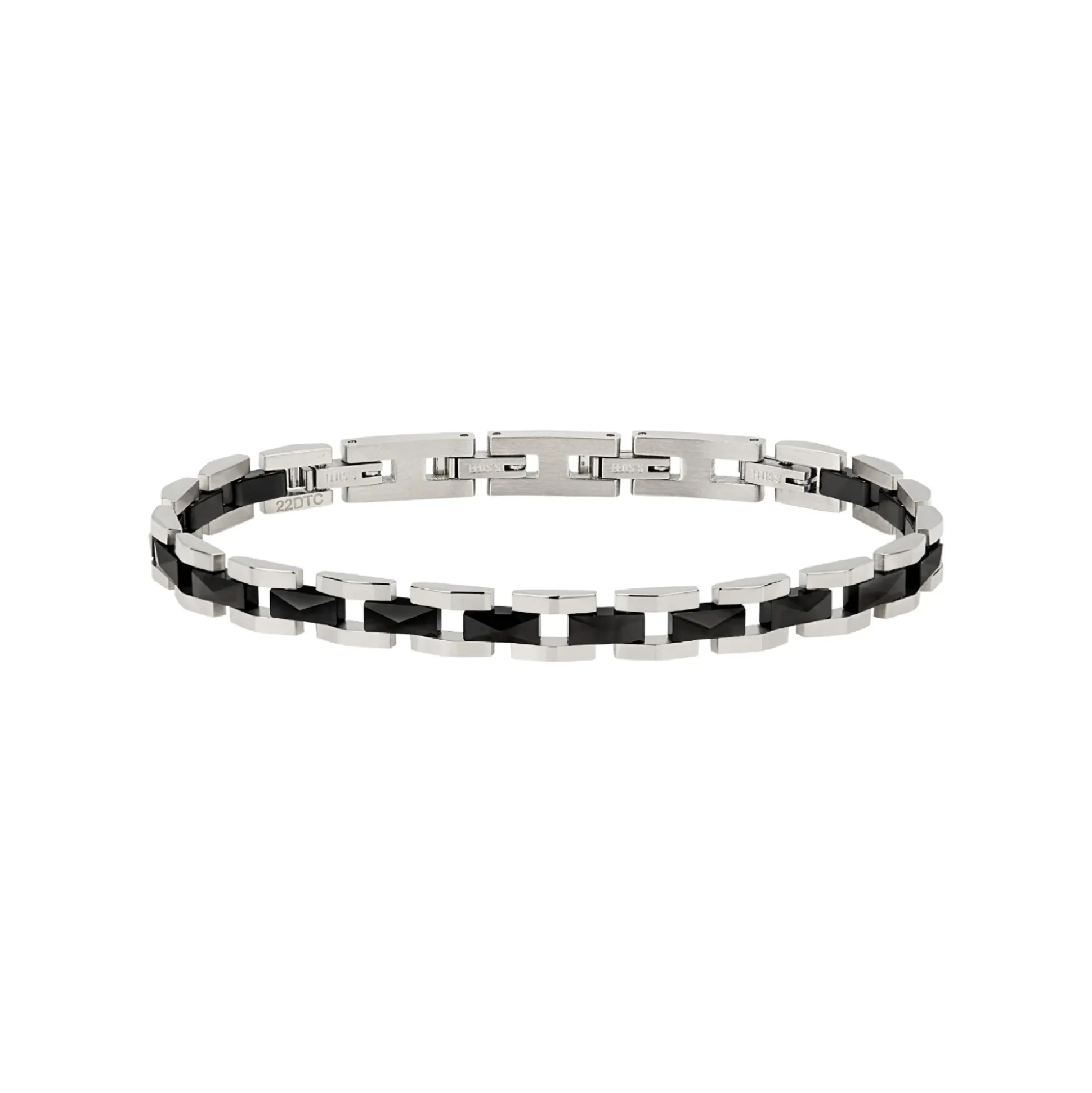 CERAMIC BRICK-POLISHED STEEL BRACELET WITH CERAMIC