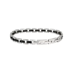 CERAMIC BRICK-POLISHED STEEL BRACELET WITH CERAMIC