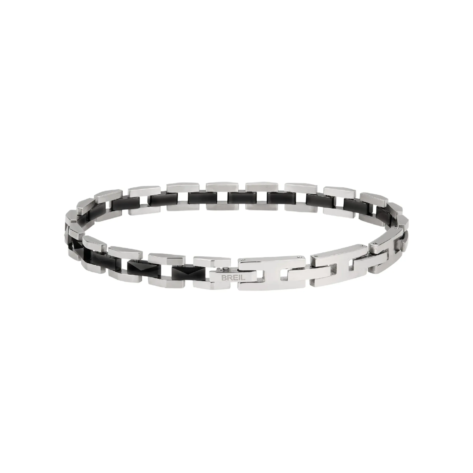 CERAMIC BRICK-POLISHED STEEL BRACELET WITH CERAMIC