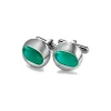 CUFFLINK-GIOIELLI BREIL CUFFLINK GEMELLI IN ACCIAIO  SATINATO  SMALTO VERDE