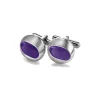 CUFFLINK-GIOIELLI BREIL CUFFLINK GEMELLI IN ACCIAIO  SATINATO  SMALTO VIOLA
