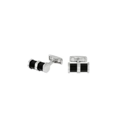 ELEMENTALIST-STEEL AND BLACK ONYX CUFFLINKS