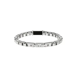 ELEMENTALIST-STEEL AND BLACK ONYX BRACELET