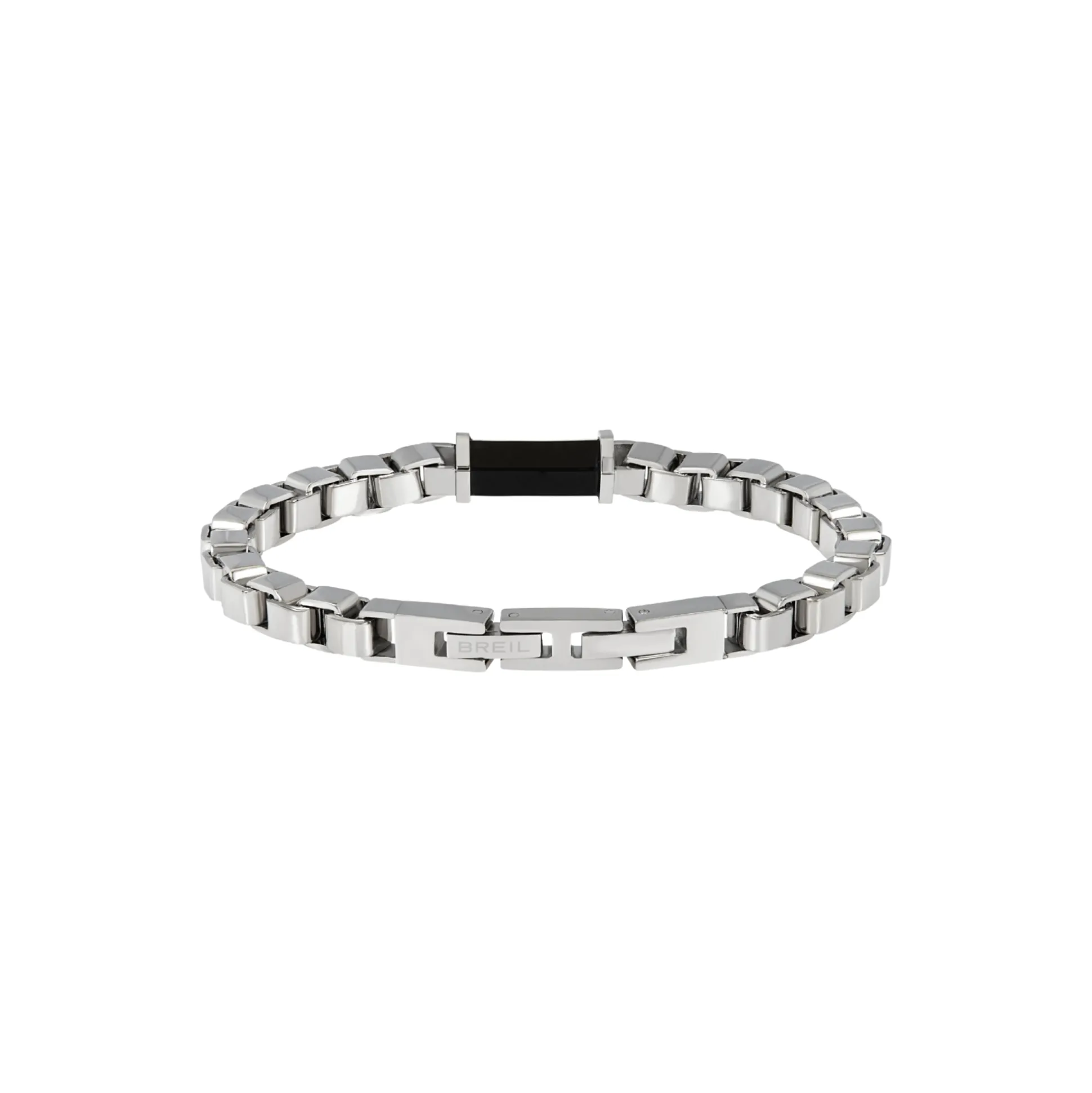 ELEMENTALIST-STEEL AND BLACK ONYX BRACELET