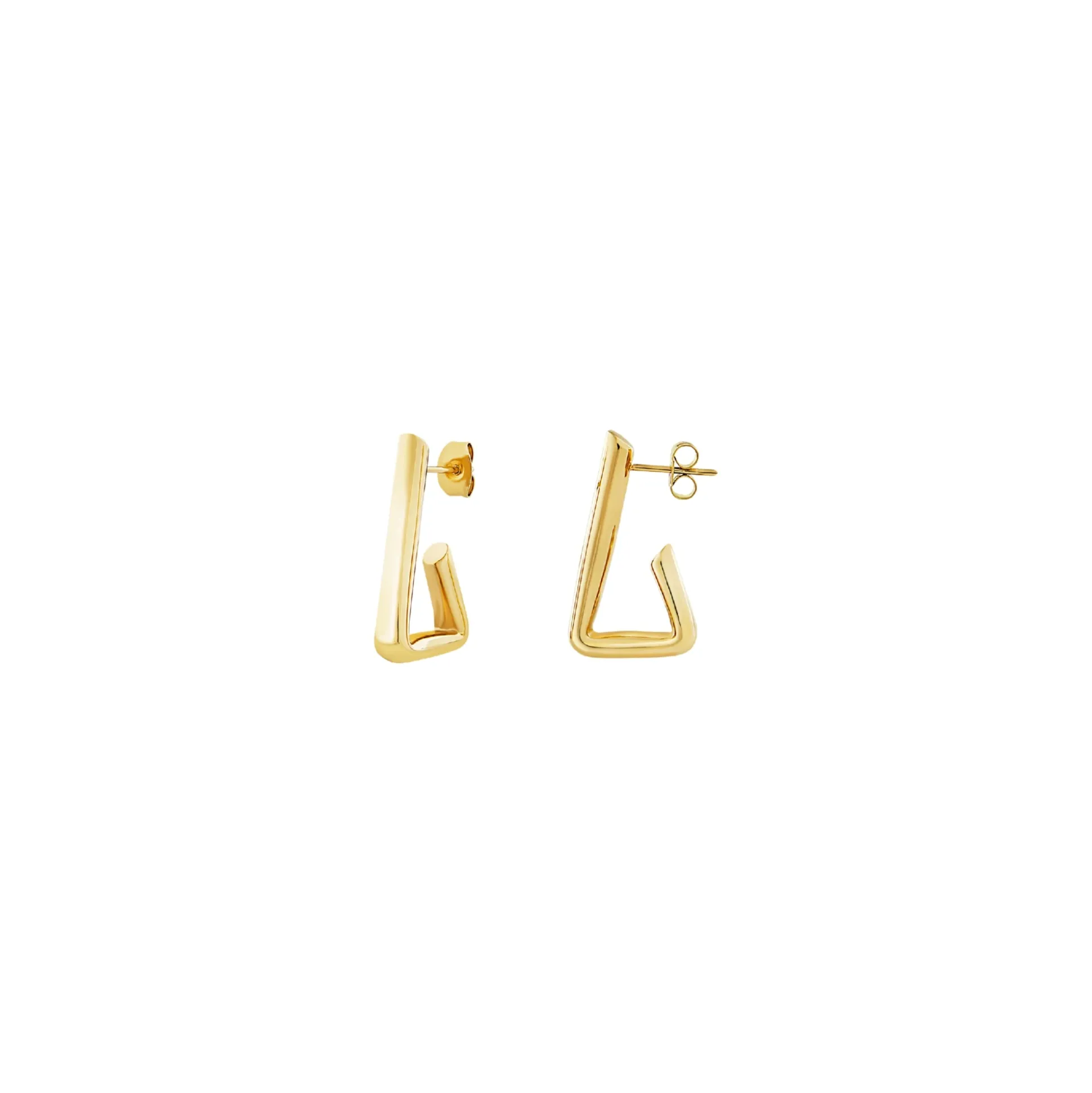 FLOW-GOLD COLORED STEEL EARRINGS