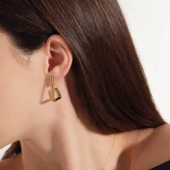 FLOW-GOLD COLORED STEEL EARRINGS
