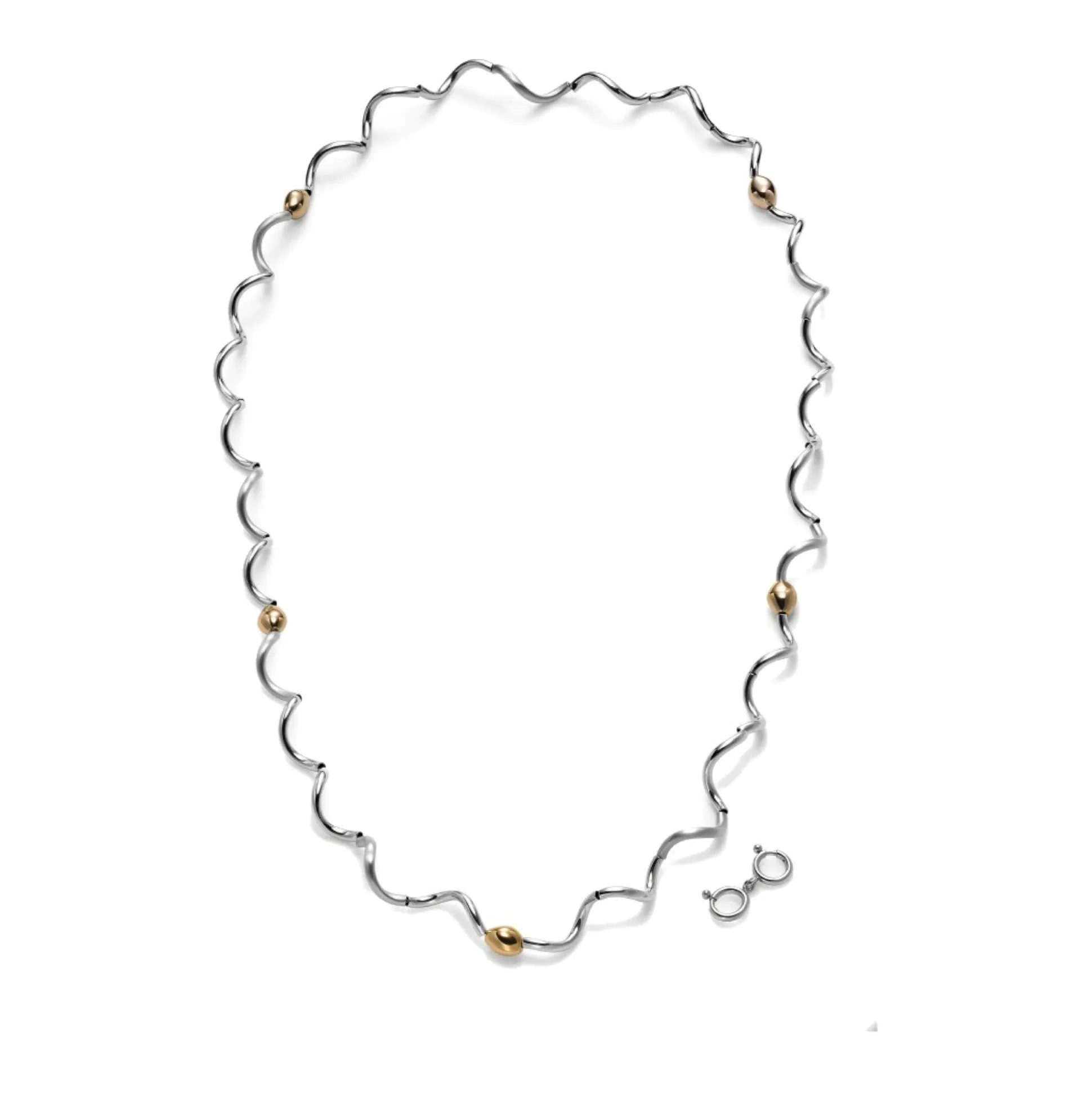 FLOWING-NECKLACE WITH PINK GOLD IP ELEMENTS