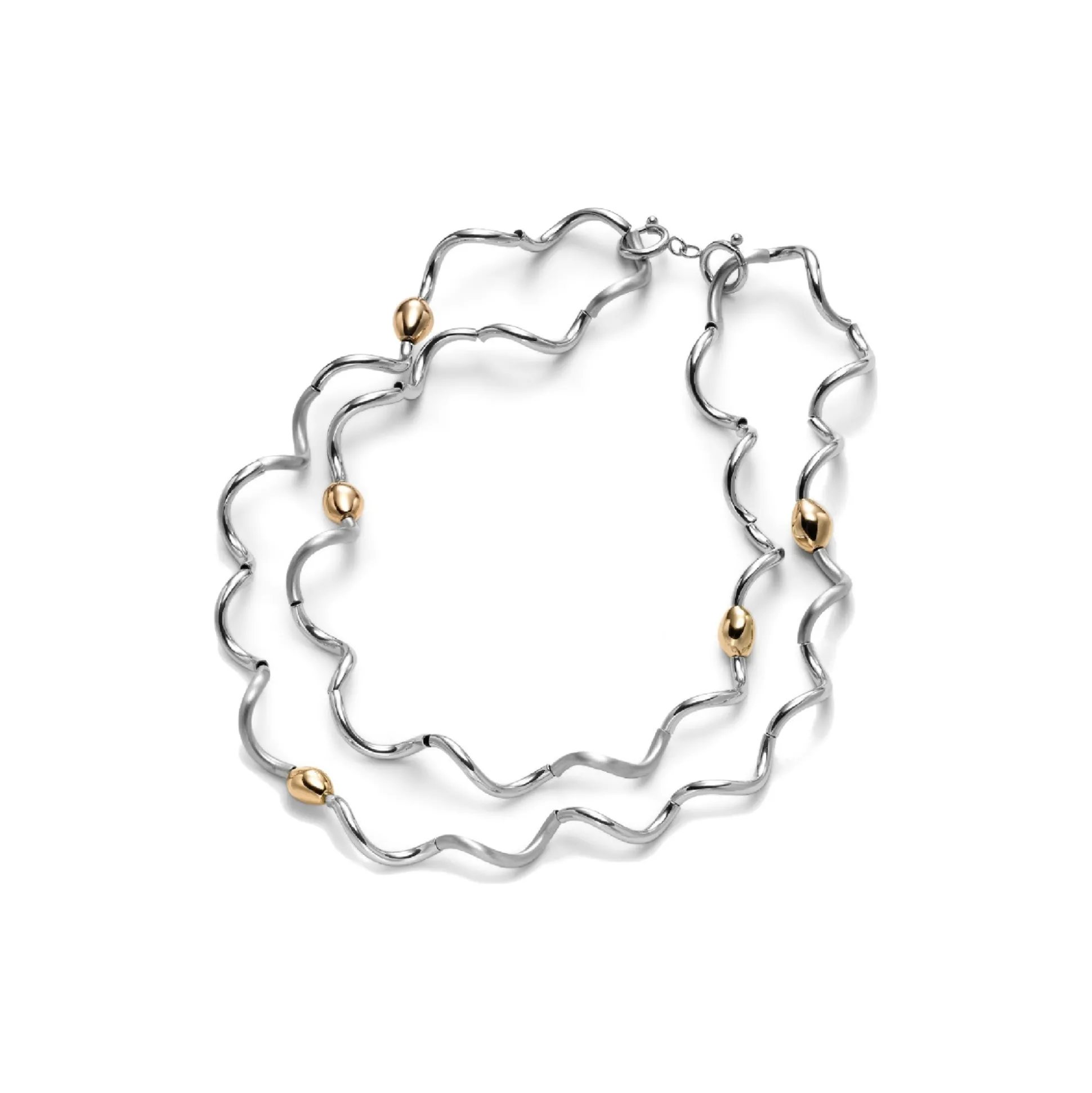 FLOWING-NECKLACE WITH PINK GOLD IP ELEMENTS