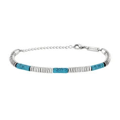 FUSION-STEEL AND LAVA BRACELET