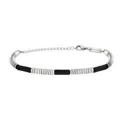 FUSION-STEEL AND LAVA BRACELET