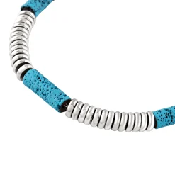 FUSION-STEEL AND LAVA BRACELET