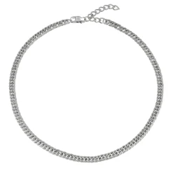 GRITTY-BRUSHED STEEL NECKLACE