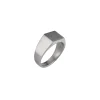 GRITTY-SATIN STEEL CHEVALIER RING