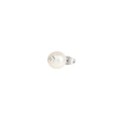 HAZARD-SINGLE EARRING WITH NATURAL PEARL AND STEEL STUD