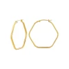 HEXAGONIA-GOLD COLORED STEEL EARRINGS
