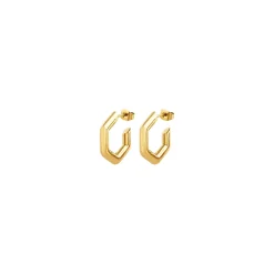 HEXAGONIA-IP GOLD STEEL EARRINGS