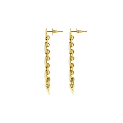 HEXAGONIA-STAINLESS STEEL EARRINGS - GOLD COLORED