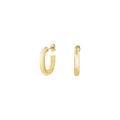 HOOP-GOLD COLORED STEEL EARRINGS