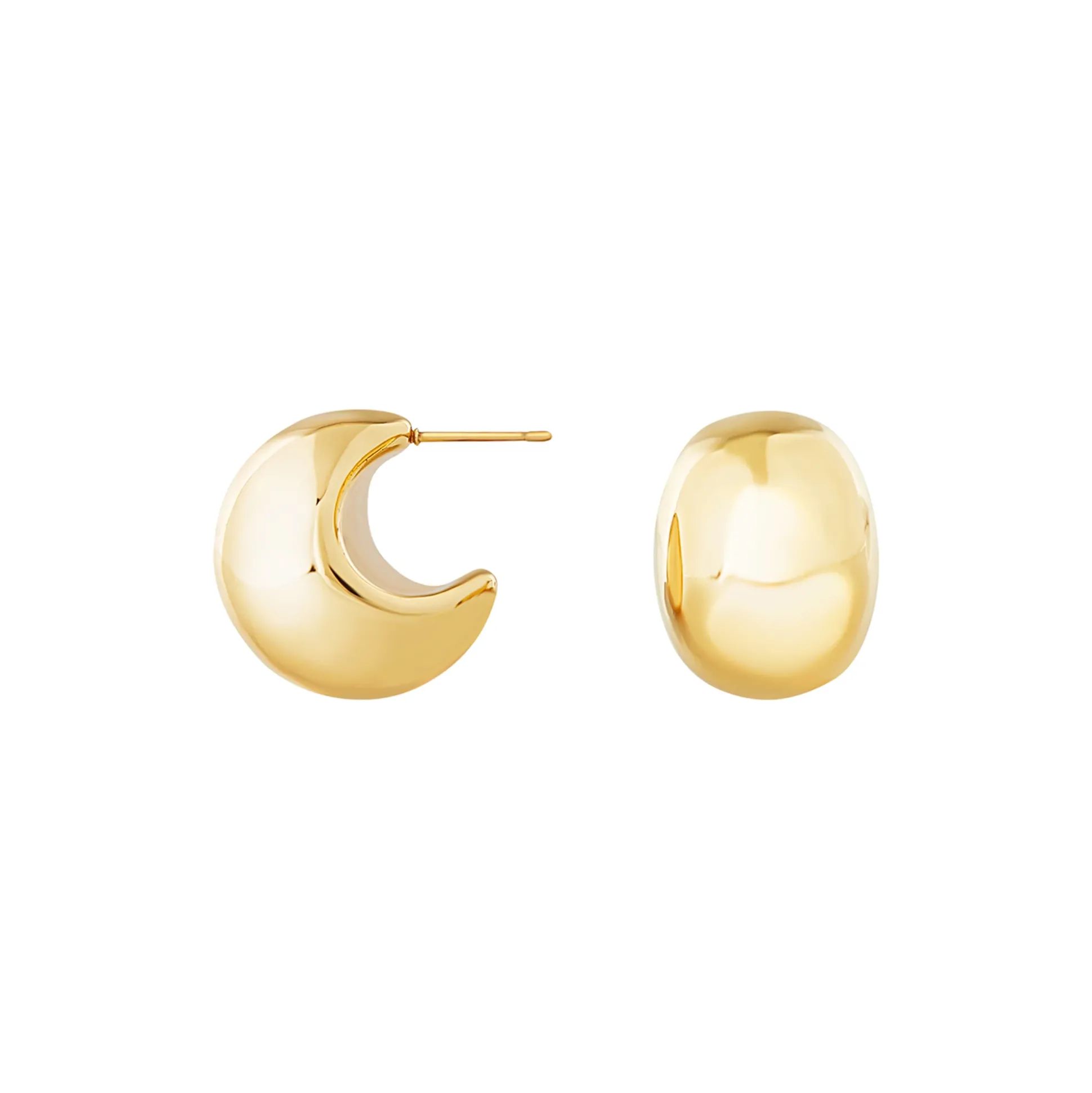 HOOP-GOLD COLORED STEEL EARRINGS
