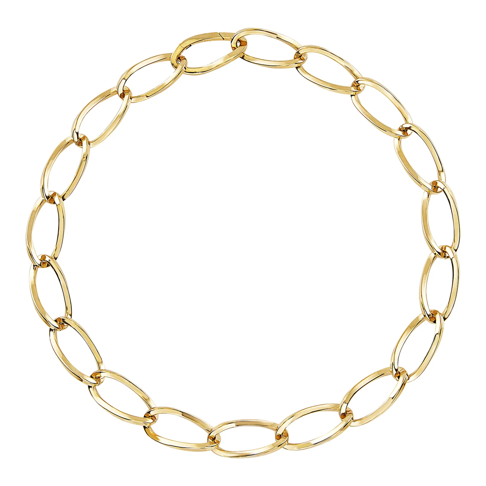 HOOP-GOLD COLORED STEEL NECKALCE