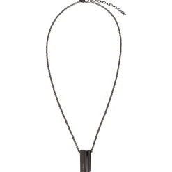 JOINT-IP GUN STEEL NECKLACE WITH BLACK CRYSTAL