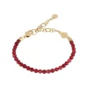 KALEIDO-IP GOLD STEEL BRACELET WITH RED AGATE