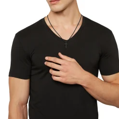 LIGHT ROW-IP BLACK STEEL NECKLACE