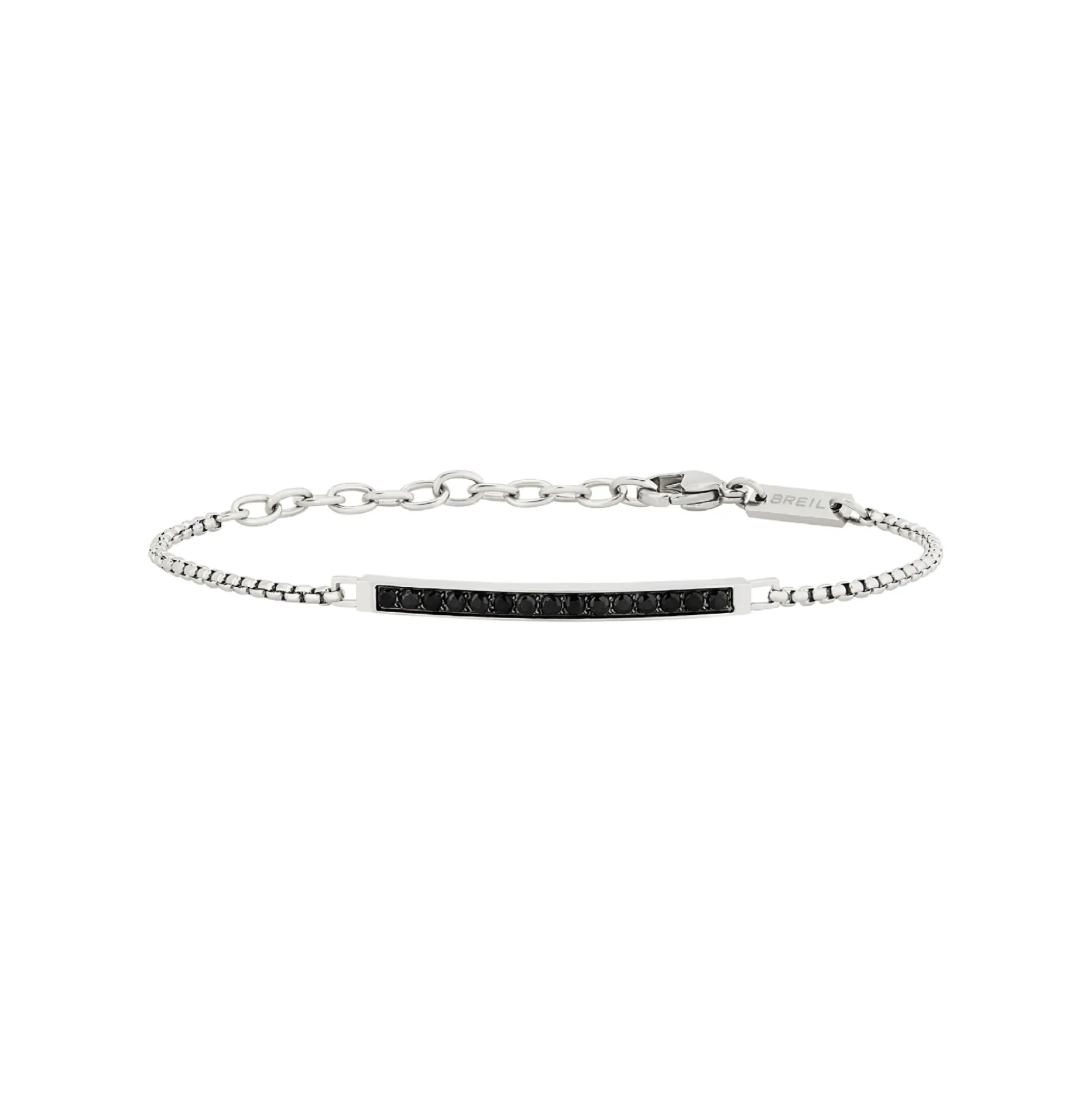 LIGHT ROW-STAINLESS STEEL BRACELET WITH BLACK CUBIC ZIRCONIA