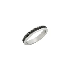 LIGHT ROW-STAINLESS STEEL RING WITH BLACK CUBIC ZIRCONIA