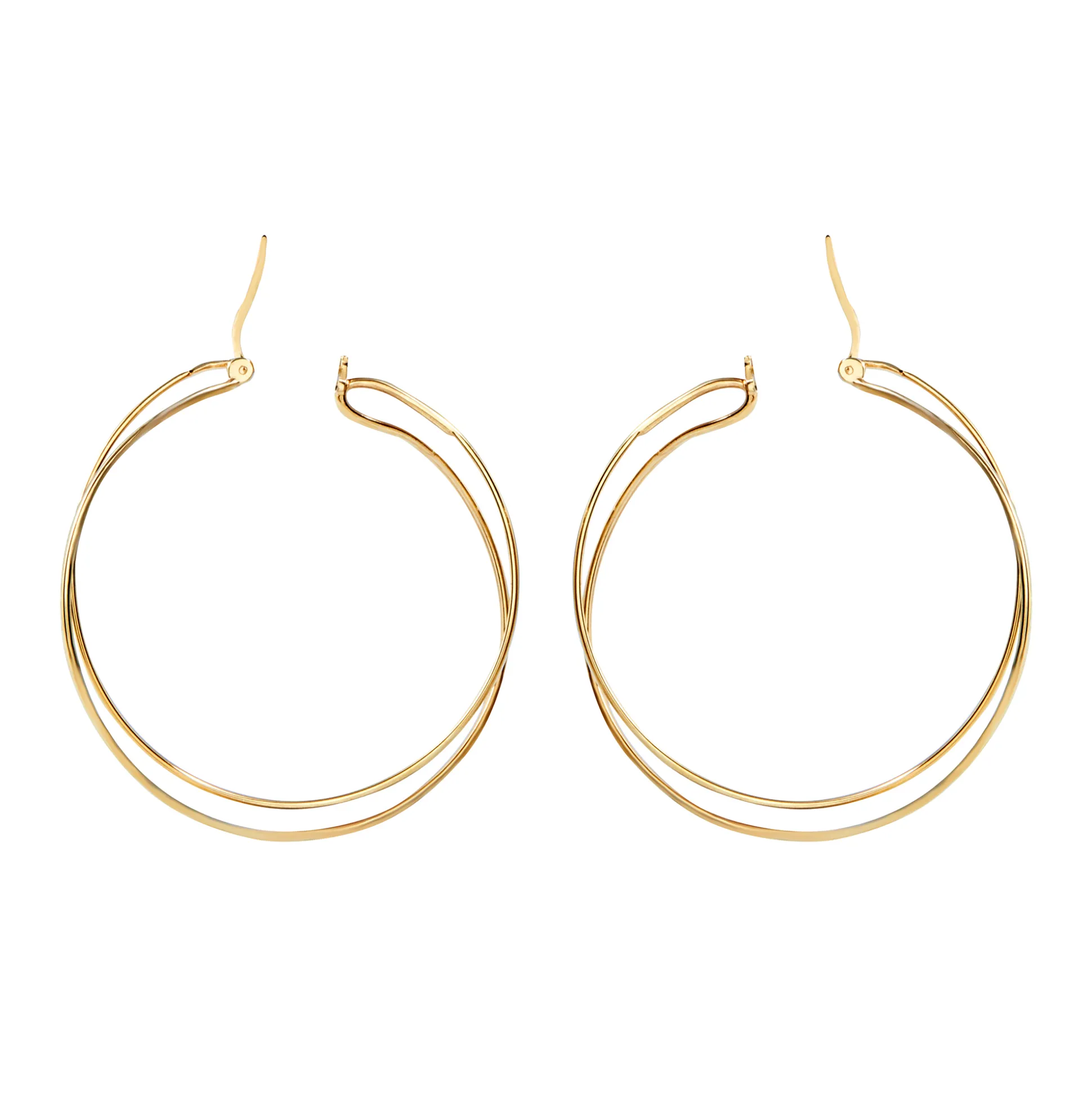 LIGHTLINE-STAINLESS STEEL EARRINGS - GOLD COLORED