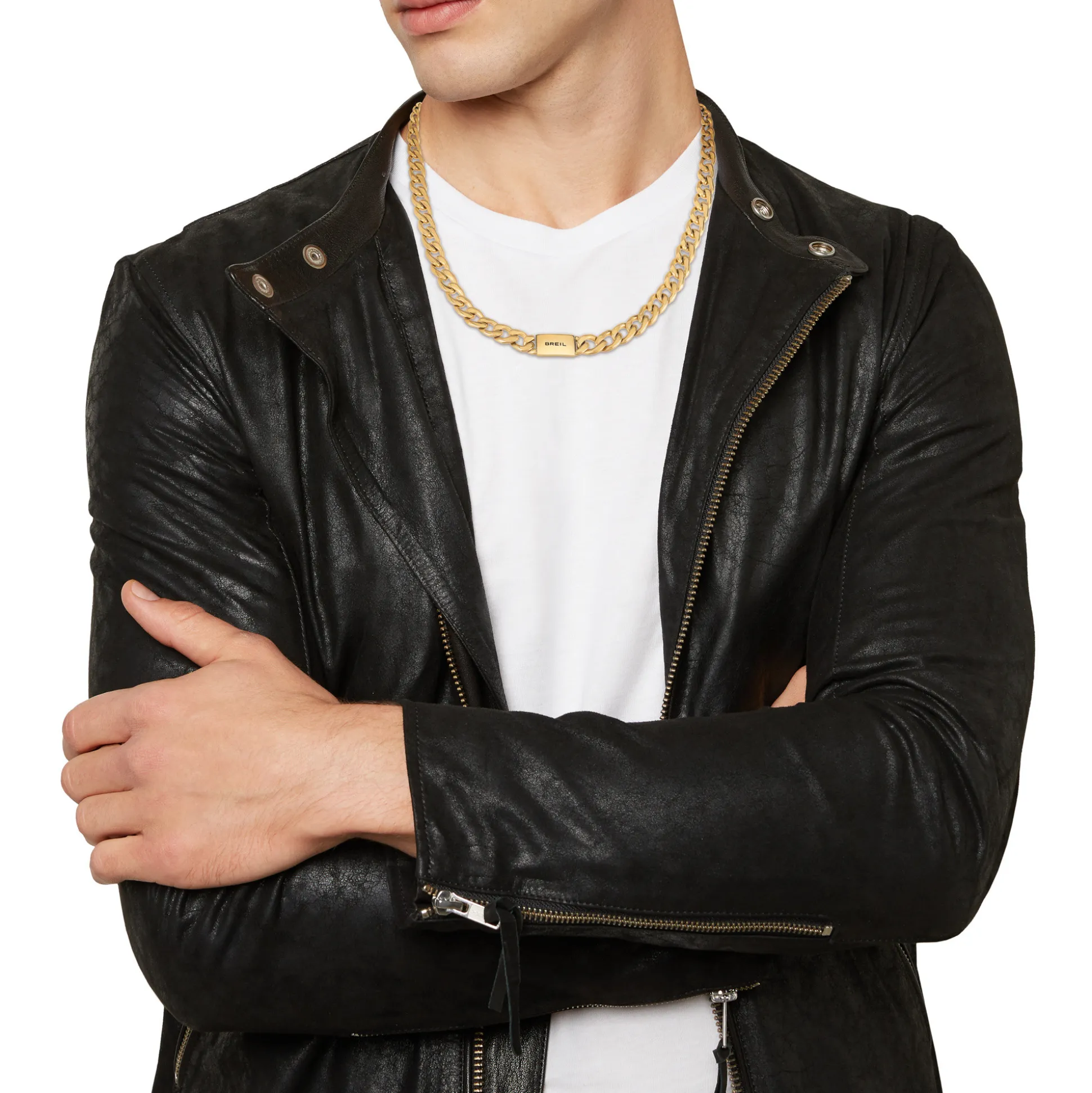 LOGOMANIA-IP GOLD STEEL NECKLACE