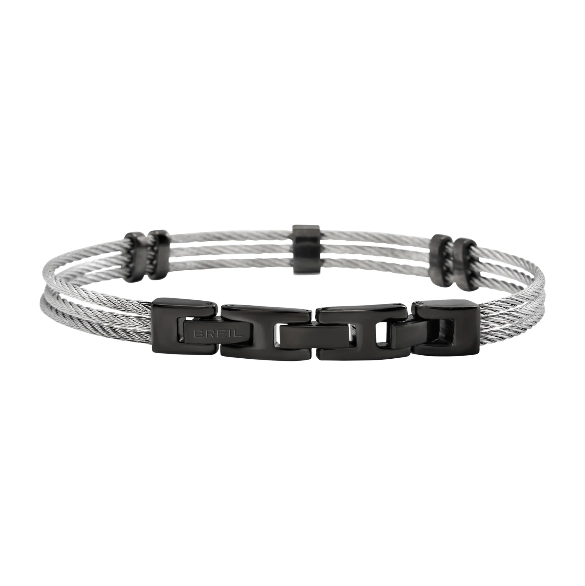 LOOP-STAINLESS STEEL BRACELET - GUNMETAL COLORED