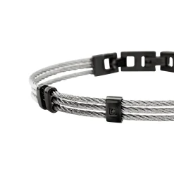 LOOP-STAINLESS STEEL BRACELET - GUNMETAL COLORED