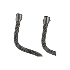 NEW SNAKE-EARRINGS IN POLISHED IP BLACK STAINLESS STEEL, MULTI-WEARABLE. LENGHT: 20 CM