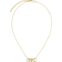 NEW TETRA-IP GOLD STEEL NECKLACE WITH MICRO-CHAIN AND PENDANTS
