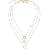 NEW TETRA-SET OF 2 IP GOLD STEEL NECKLACES
