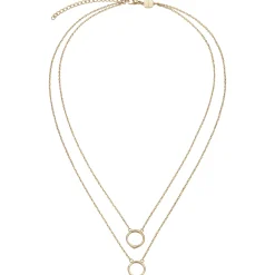 NEW TETRA-SET OF 2 IP GOLD STEEL NECKLACES
