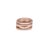 NEW TETRA-SET OF 4 IP ROSE STEEL RINGS
