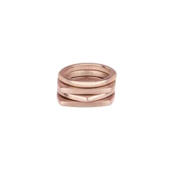 NEW TETRA-SET OF 4 IP ROSE STEEL RINGS