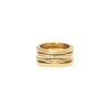 NEW TETRA-SET OF 4 RINGS IN IP GOLD STEEL AND CRYSTALS