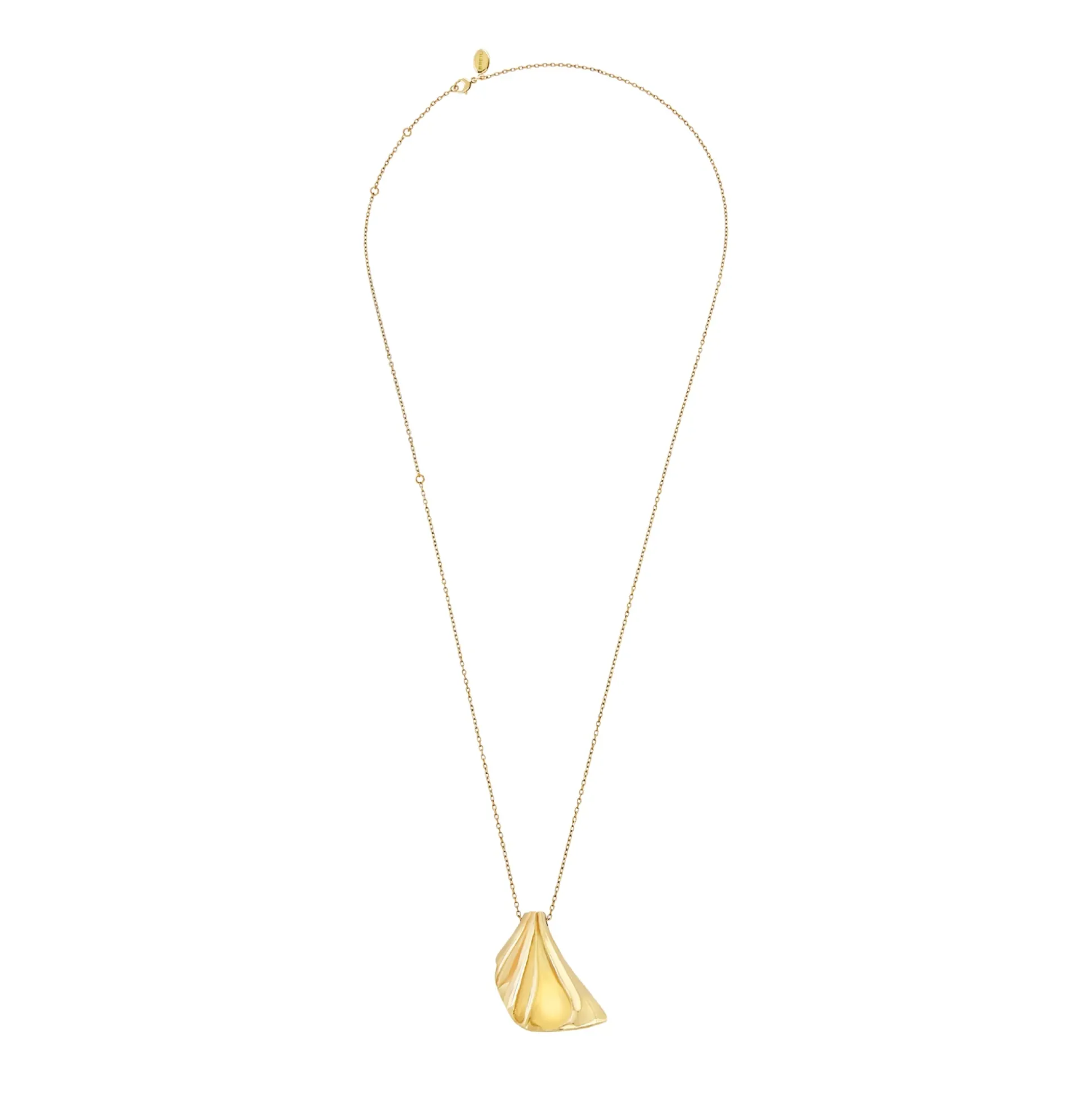 PLISSE”-GOLD COLORED STEEL NECKLACE