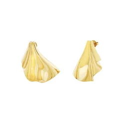 PLISSE”-GOLD COLORED STEEL EARRINGS