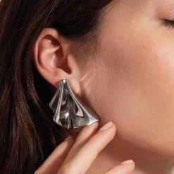 PLISSE”-STAINLESS STEEL EARRINGS