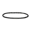 PRIAM-GUN COLORED STEEL AND BLACK SPINEL BRACELET